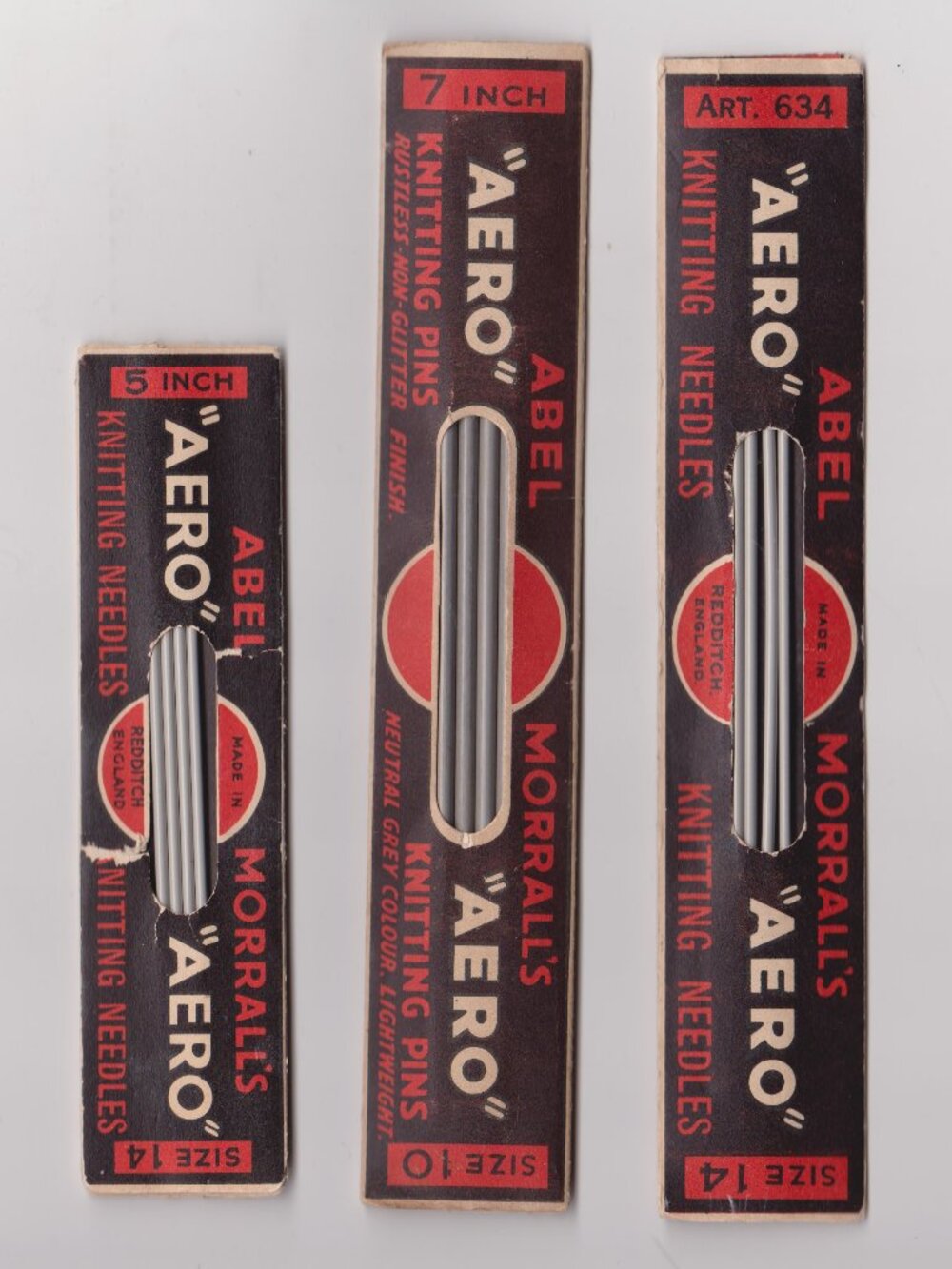 Abel Morrall's "AERO" Needles and Pins (Size 14 and Size 10)